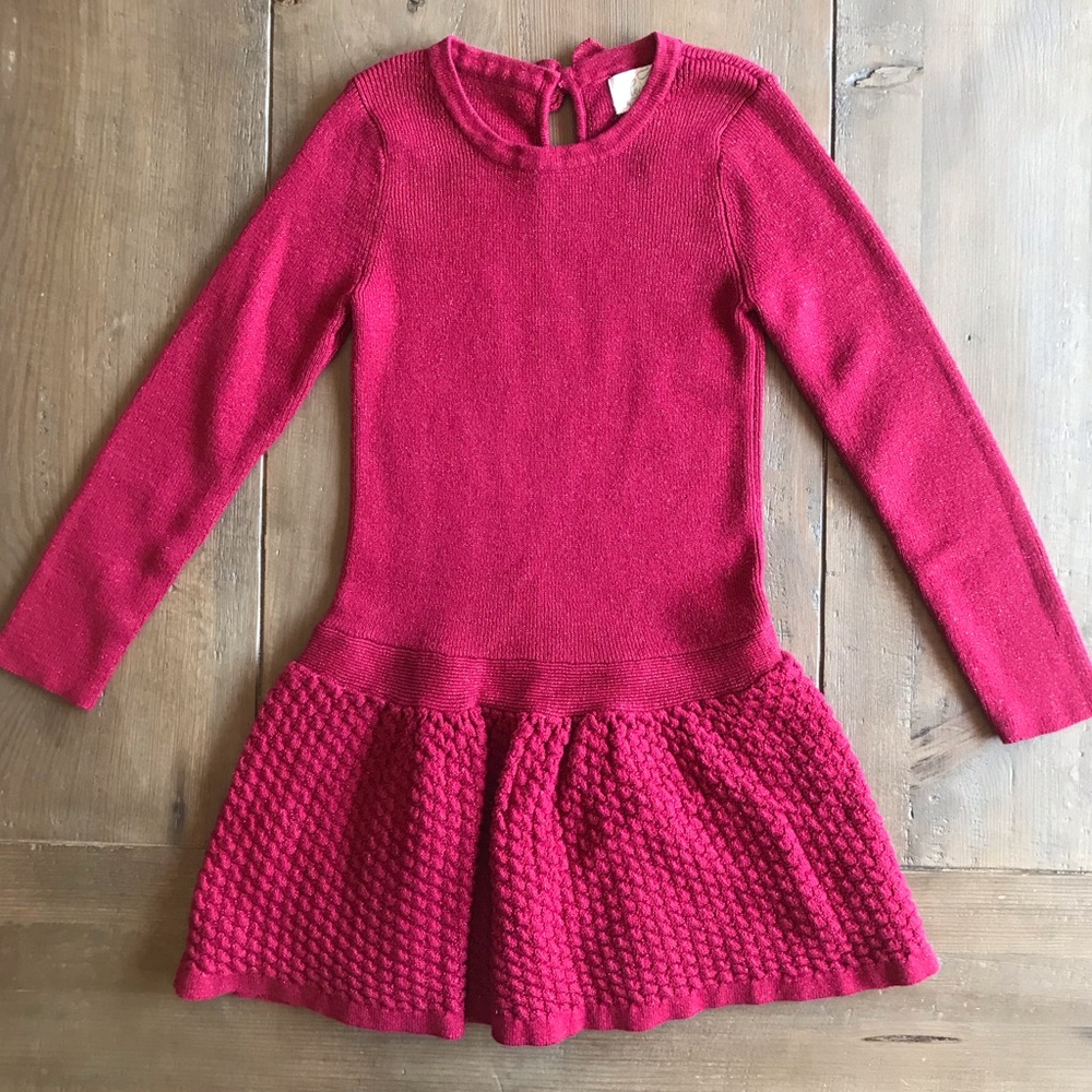 Red knit dress girls 5/6